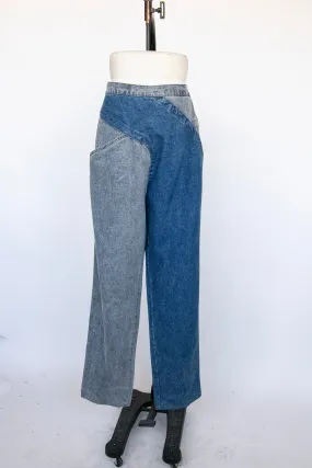 1980s Jeans Cotton Denim Two Tone Volup High Waist 36" x 35"