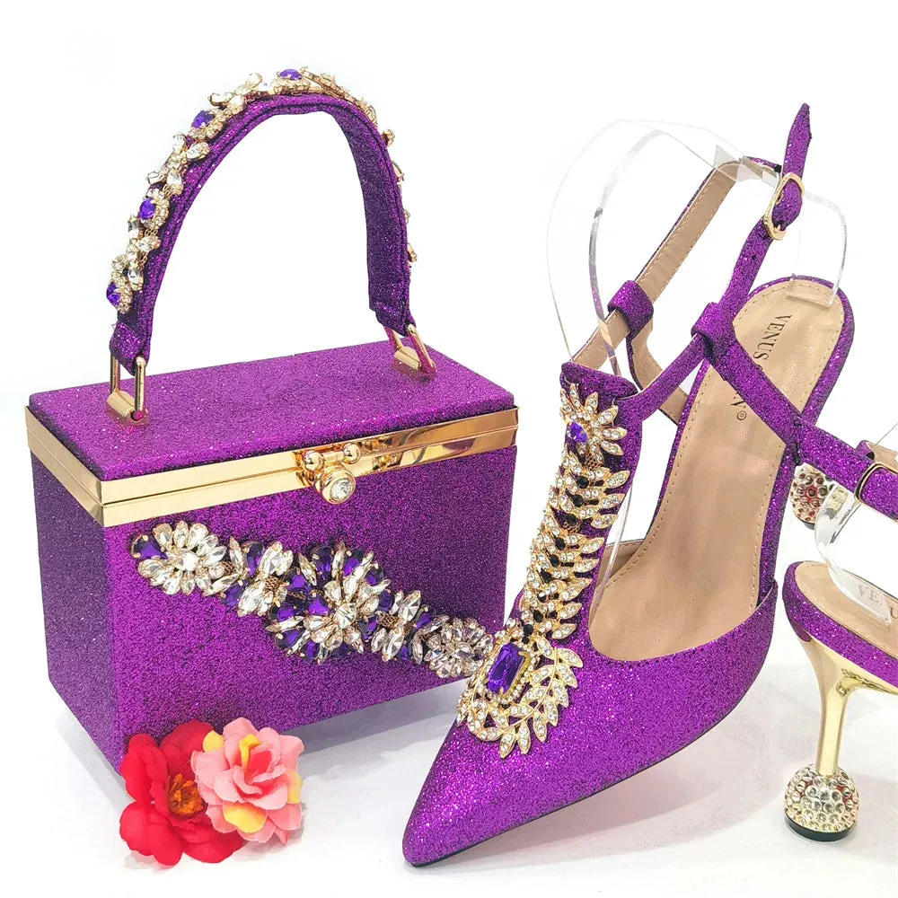 2023 shoes women high heels pumps big bag matching shoe set Italian handbags for ladies