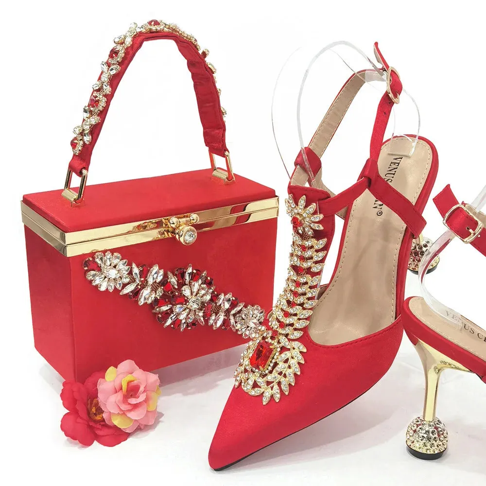 2023 shoes women high heels pumps big bag matching shoe set Italian handbags for ladies