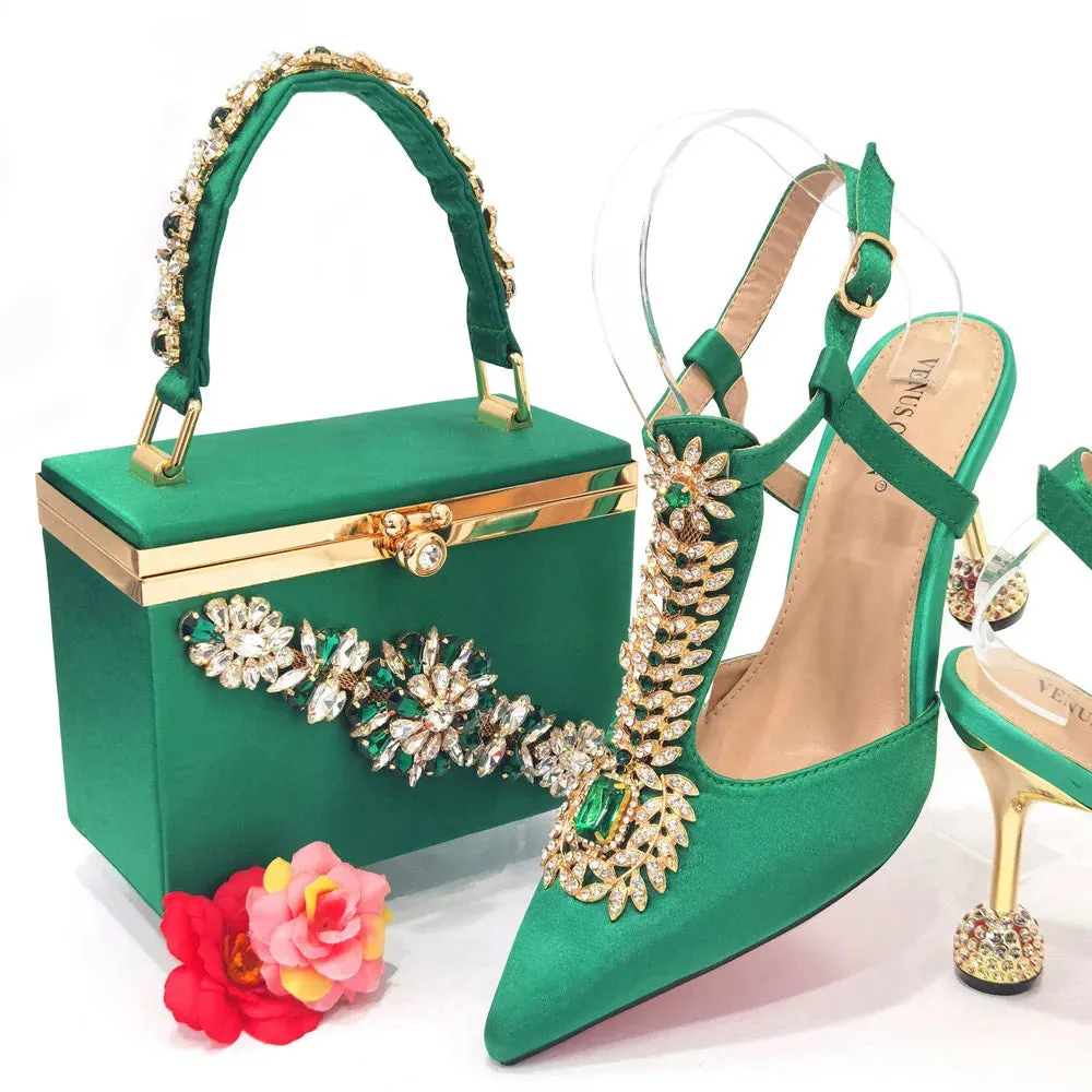 2023 shoes women high heels pumps big bag matching shoe set Italian handbags for ladies