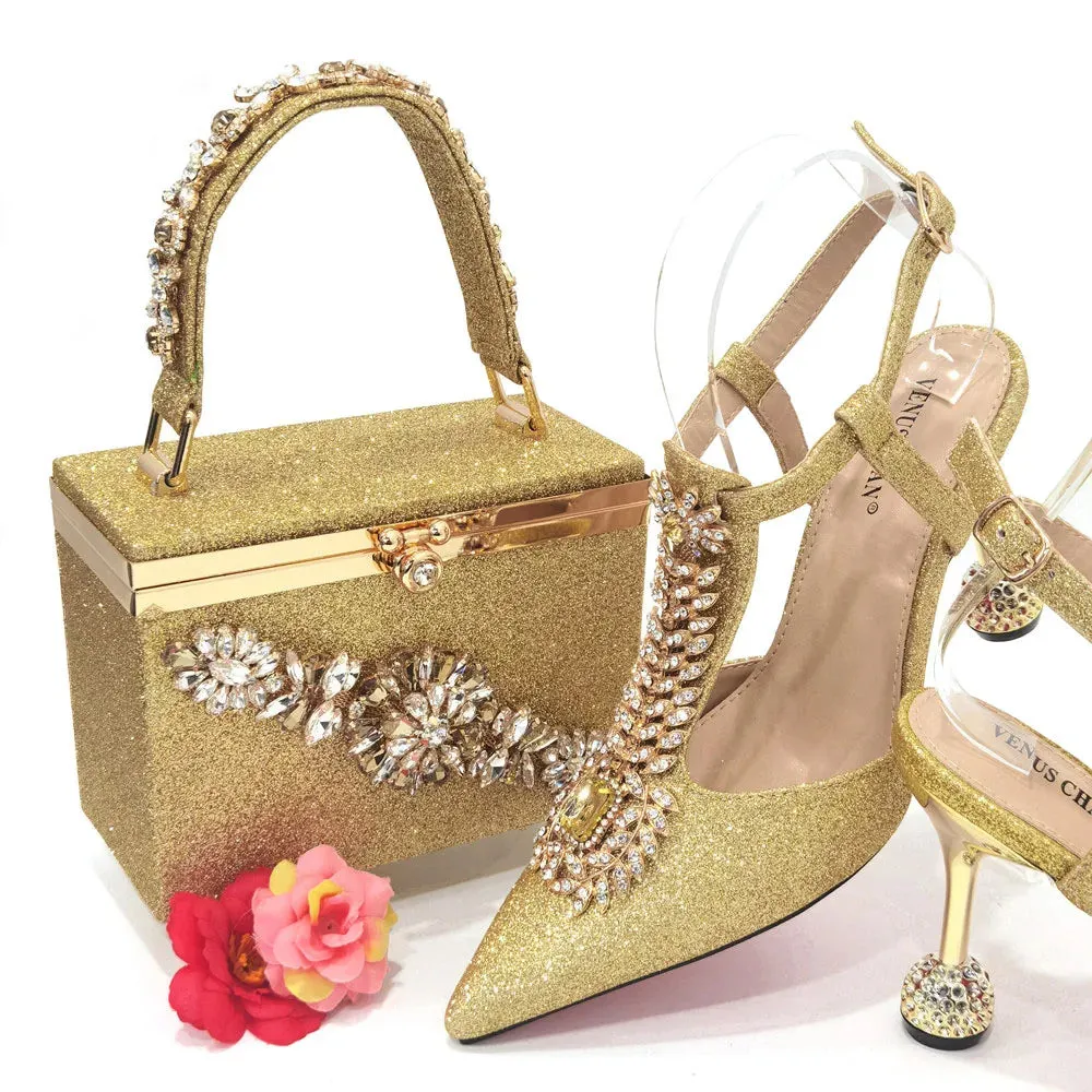 2023 shoes women high heels pumps big bag matching shoe set Italian handbags for ladies
