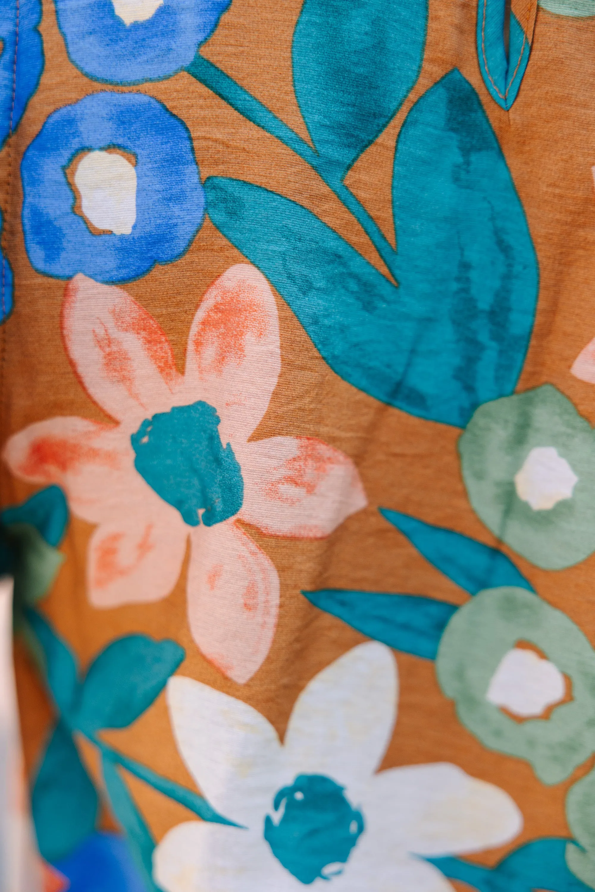 A True Beauty Apricot Orange Floral Blouse