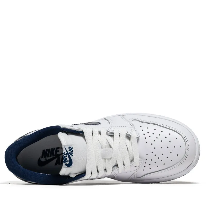 Air Jordan 1 Low '85 'Metallic Blue' - White/Navy