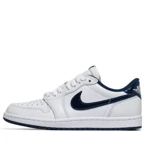 Air Jordan 1 Low '85 'Metallic Blue' - White/Navy