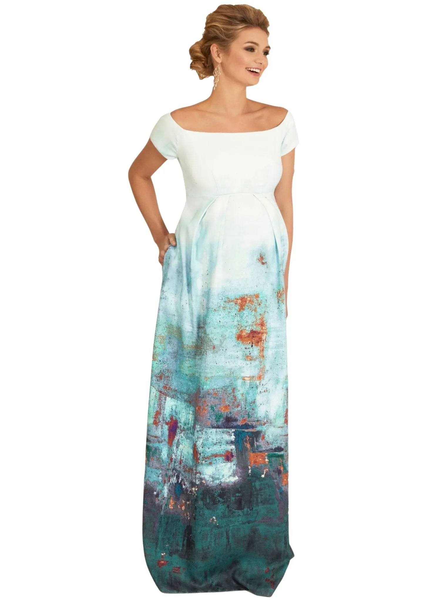 Aria Maternity Gown - Aquatic Ombre