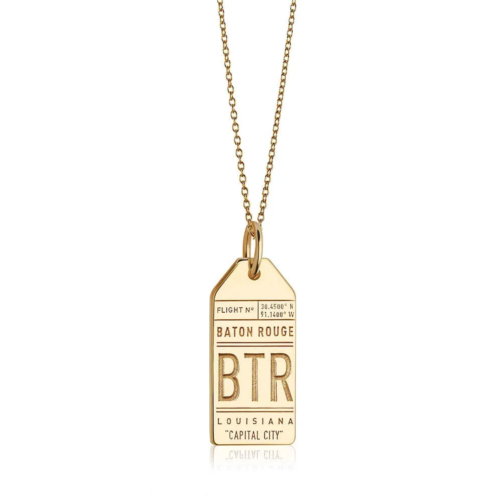 Baton Rouge Louisiana USA BTR  Luggage Tag Charm Gold