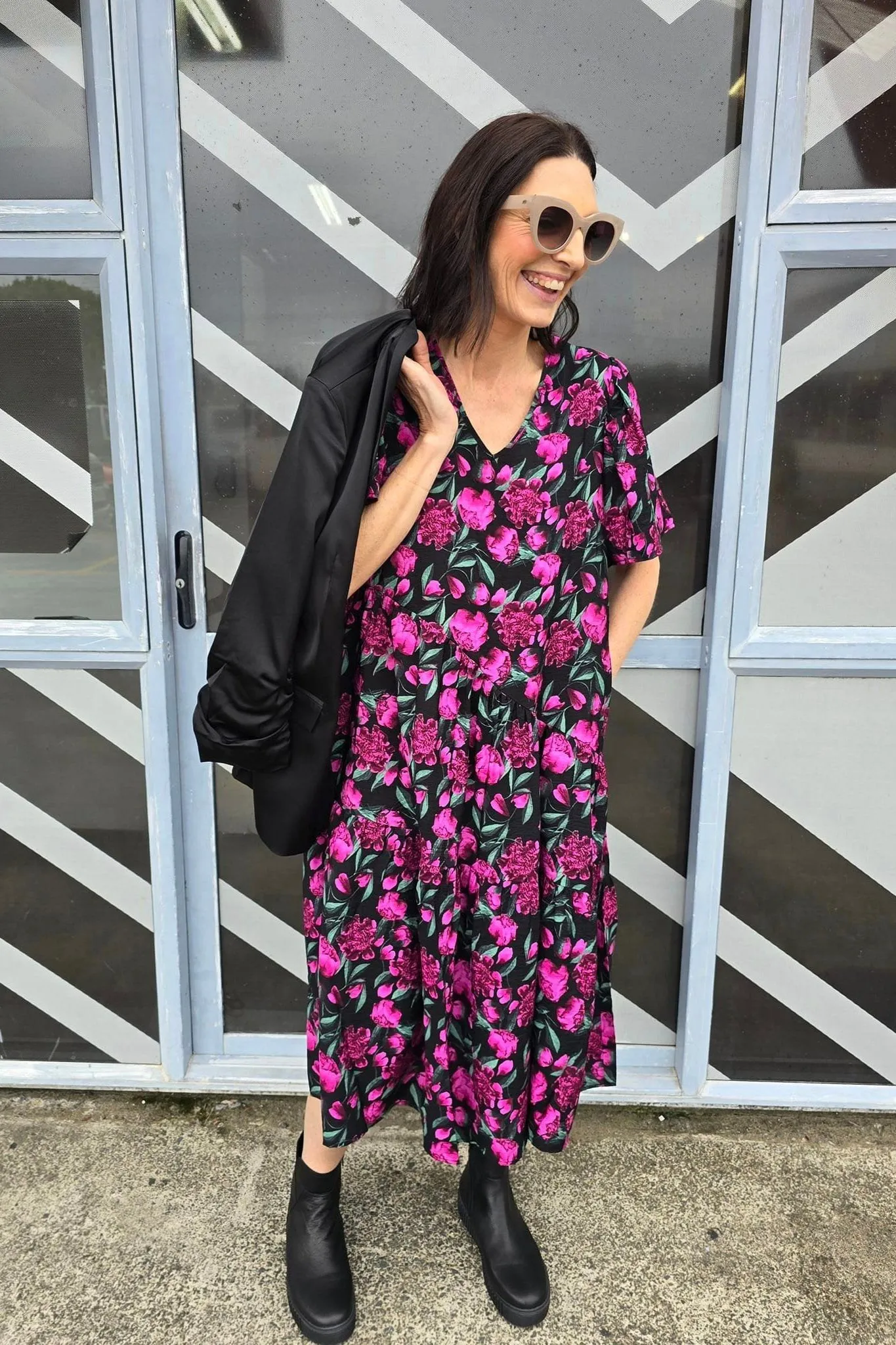 Betty Basics Florence Tiered Dress Floral Print