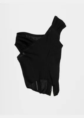 Black Cross Stitch Top