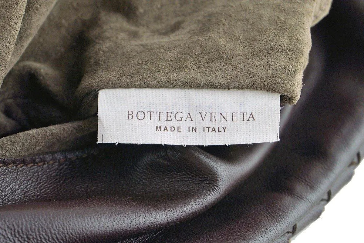Bottega Veneta Ebano Brown Messenger Bag Woven Lambskin Cross Body