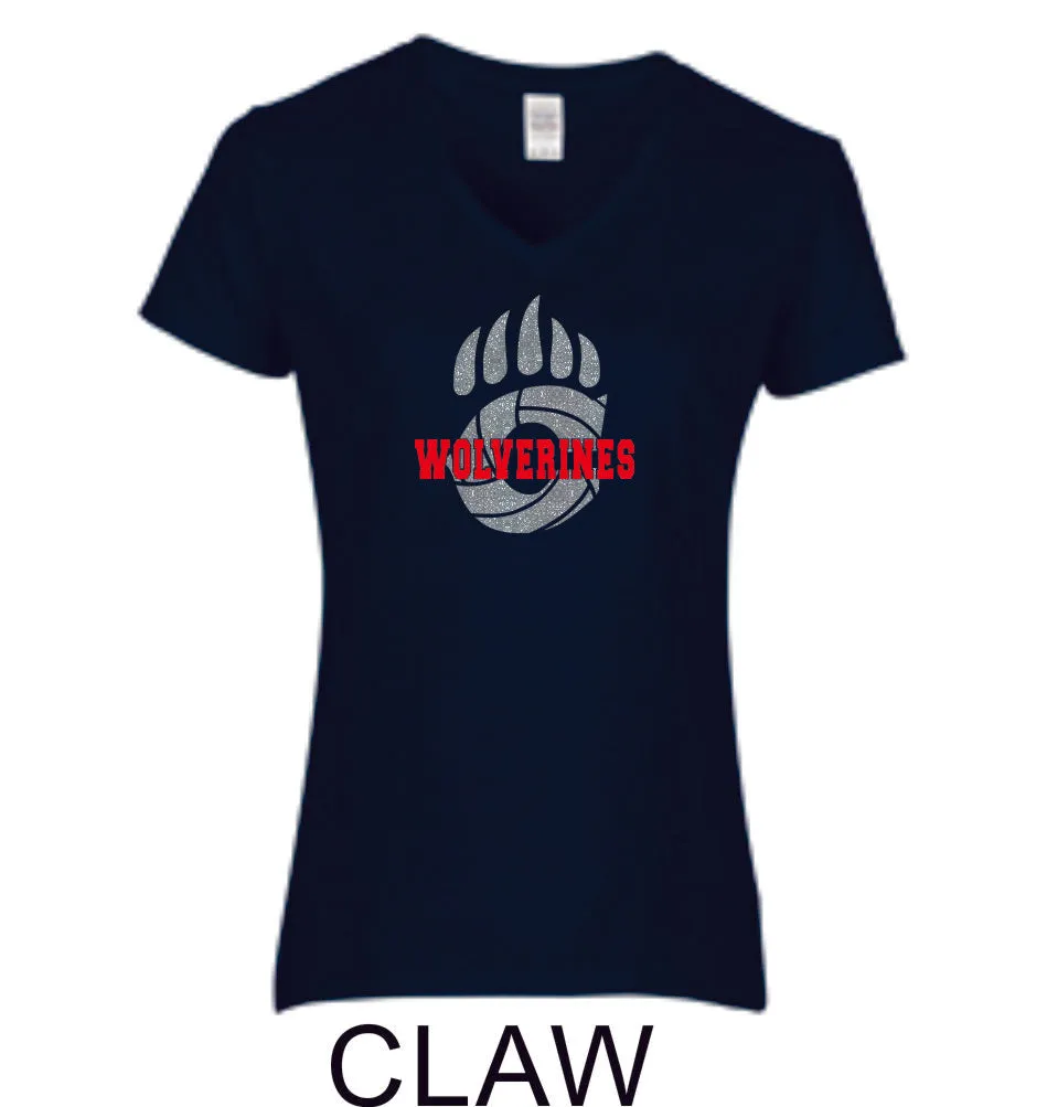 Chap Volleyball Ladies Fit Tee in 4 Designs- Matte or Glitter