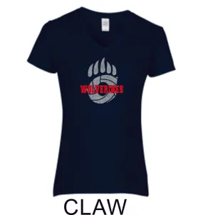 Chap Volleyball Ladies Fit Tee in 4 Designs- Matte or Glitter