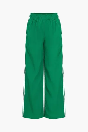 Contrast Side Stripe Pocket Elastic Waist Pants