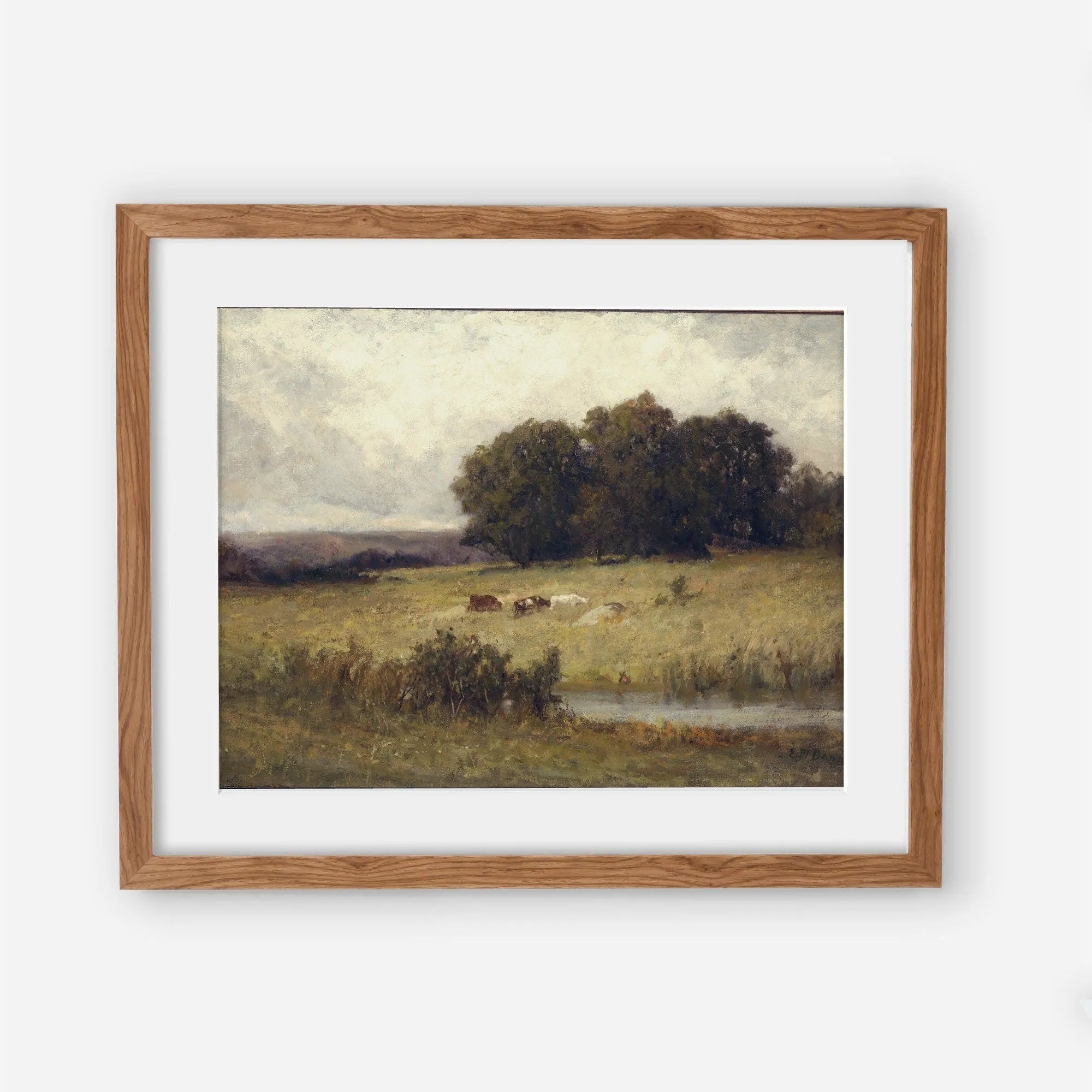 Cows in Field Vintage Wall Art