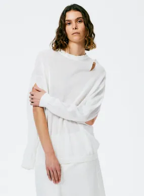Crispy Viscose Slit Detail Oversized Pullover