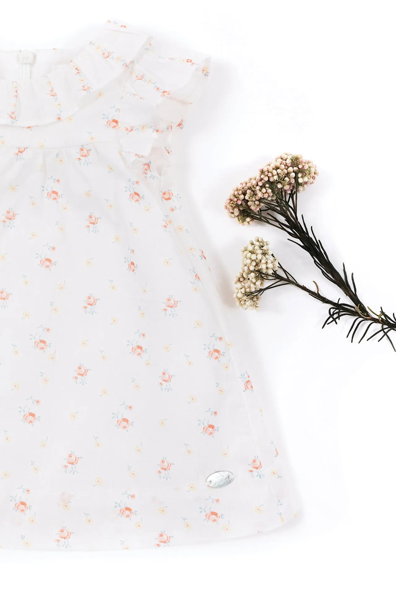 Dress - White Print Floral