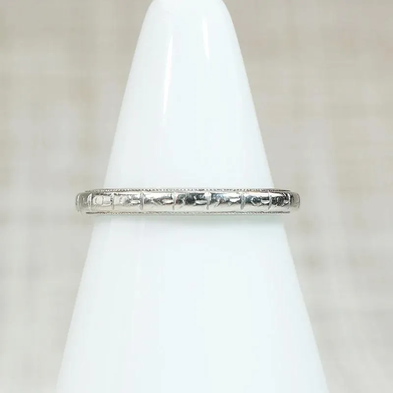 Faded Flowers Softly Worn Platinum Band