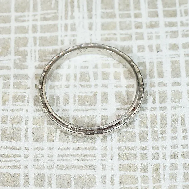 Faded Flowers Softly Worn Platinum Band