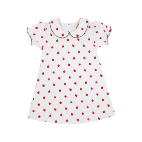 Maude's Peter Pan Collar Dress - Egerton Apples with Nantucket Navy