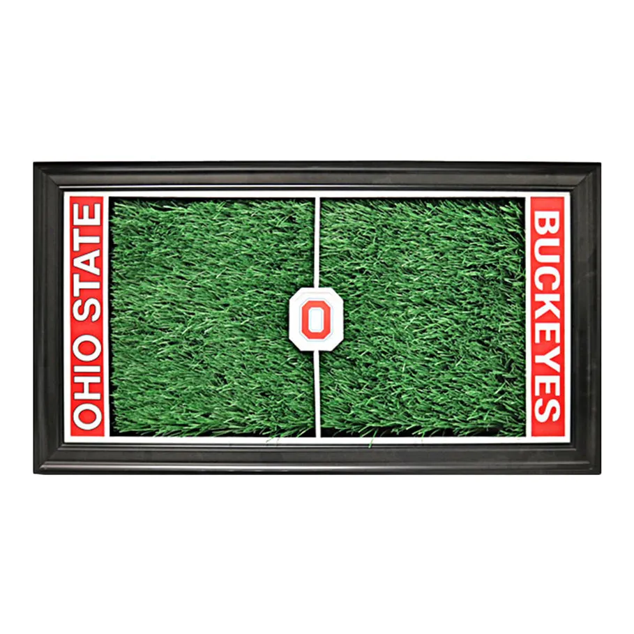 Ohio State Buckeyes Football Field Framed Collage with a Large Piece of Authentic Ohio Stadium Turf