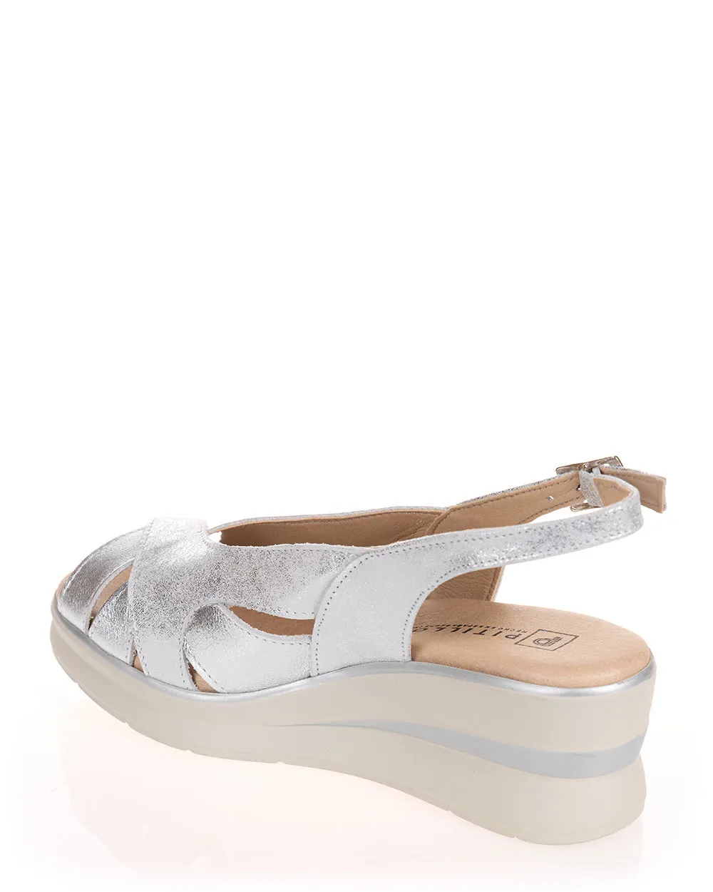 Pitillos 5613 Plata Wedge Leather Summer Sandal
