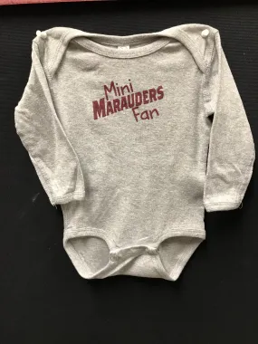 Rabbit Skin Long Sleeve Onesie - Gray "Mini Marauder Fan" - Heather Gray-NEW ITEM!