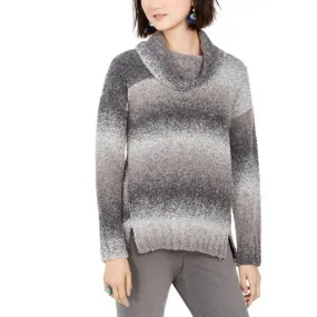 Style & Co Ombre Boucle Cowl Neck Sweater Grey XL