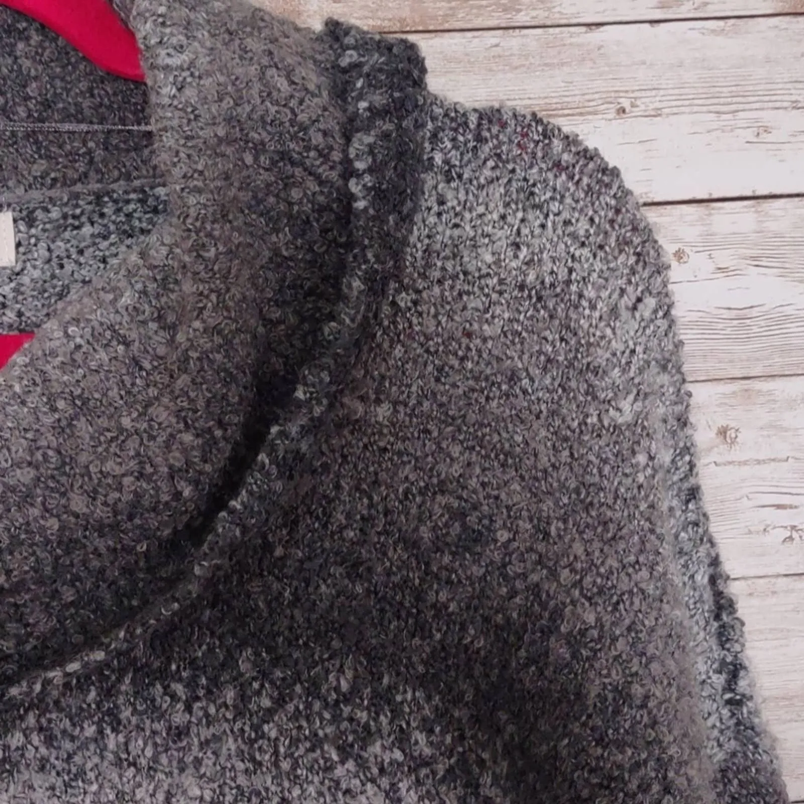 Style & Co Ombre Boucle Cowl Neck Sweater Grey XL