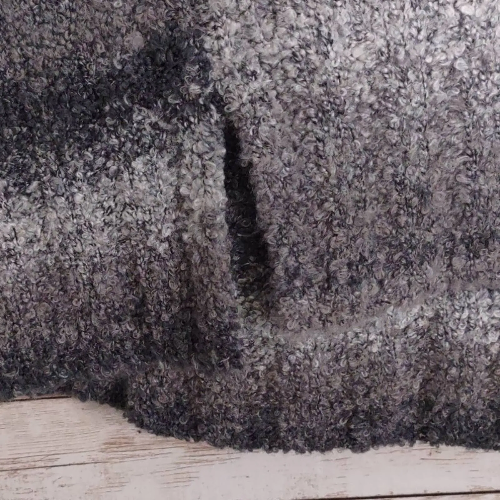 Style & Co Ombre Boucle Cowl Neck Sweater Grey XL