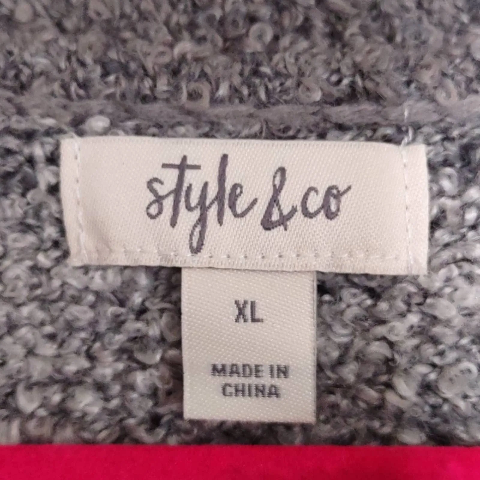 Style & Co Ombre Boucle Cowl Neck Sweater Grey XL