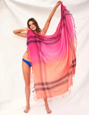 SUNDRY SARONG IN NEON CORAL/AZALEA OMBRE