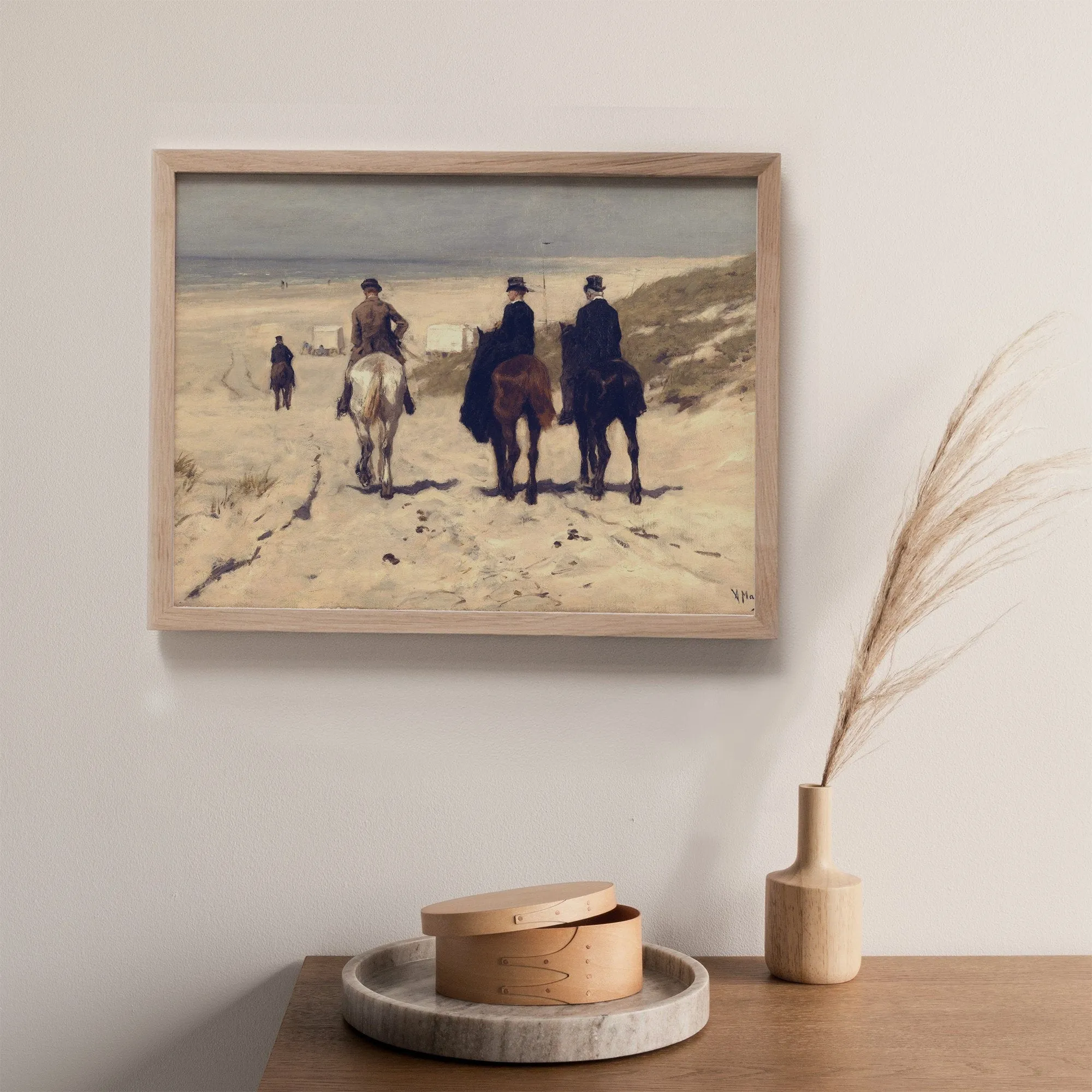Three Horses on Beach