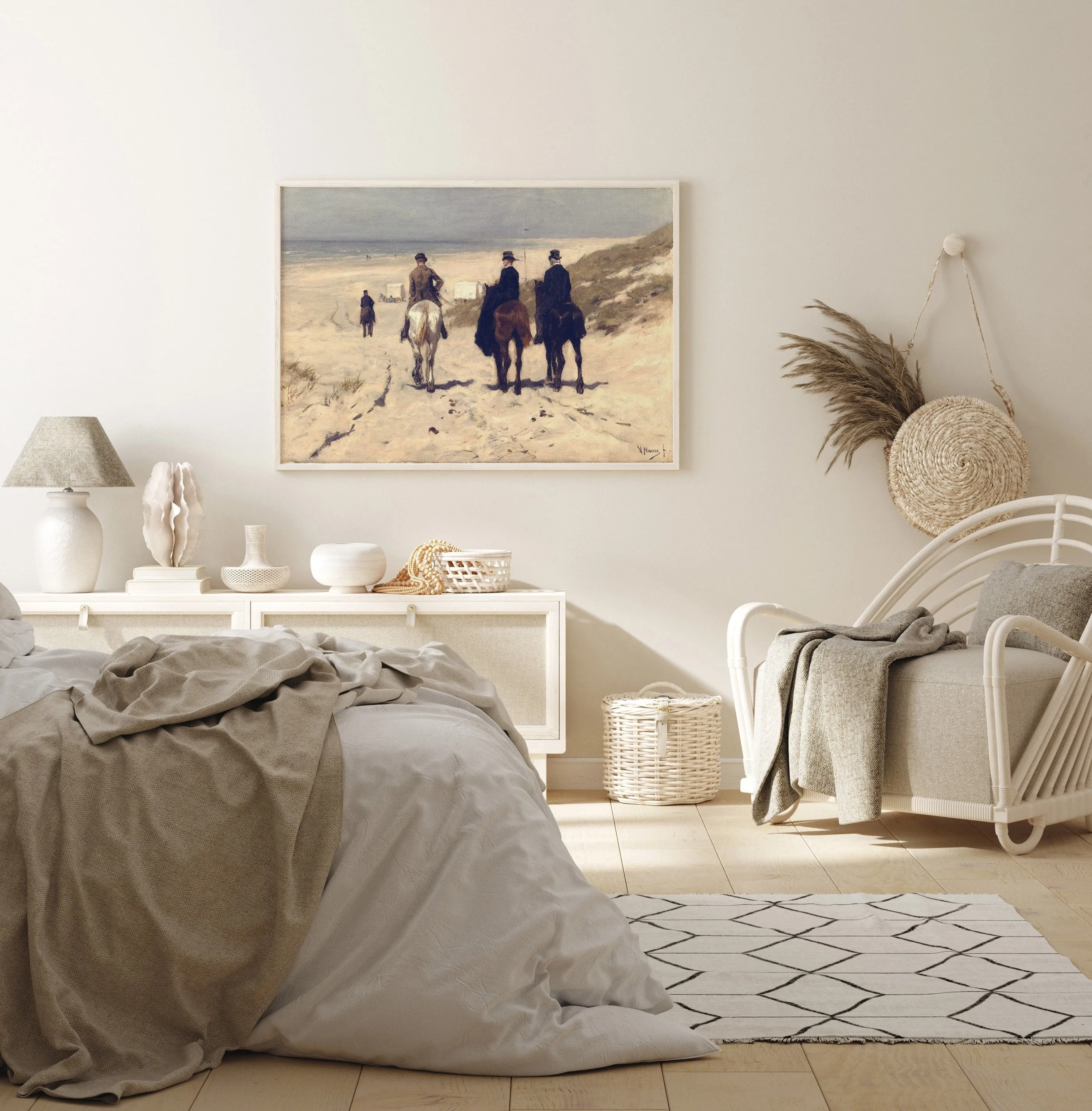 Three Horses on Beach
