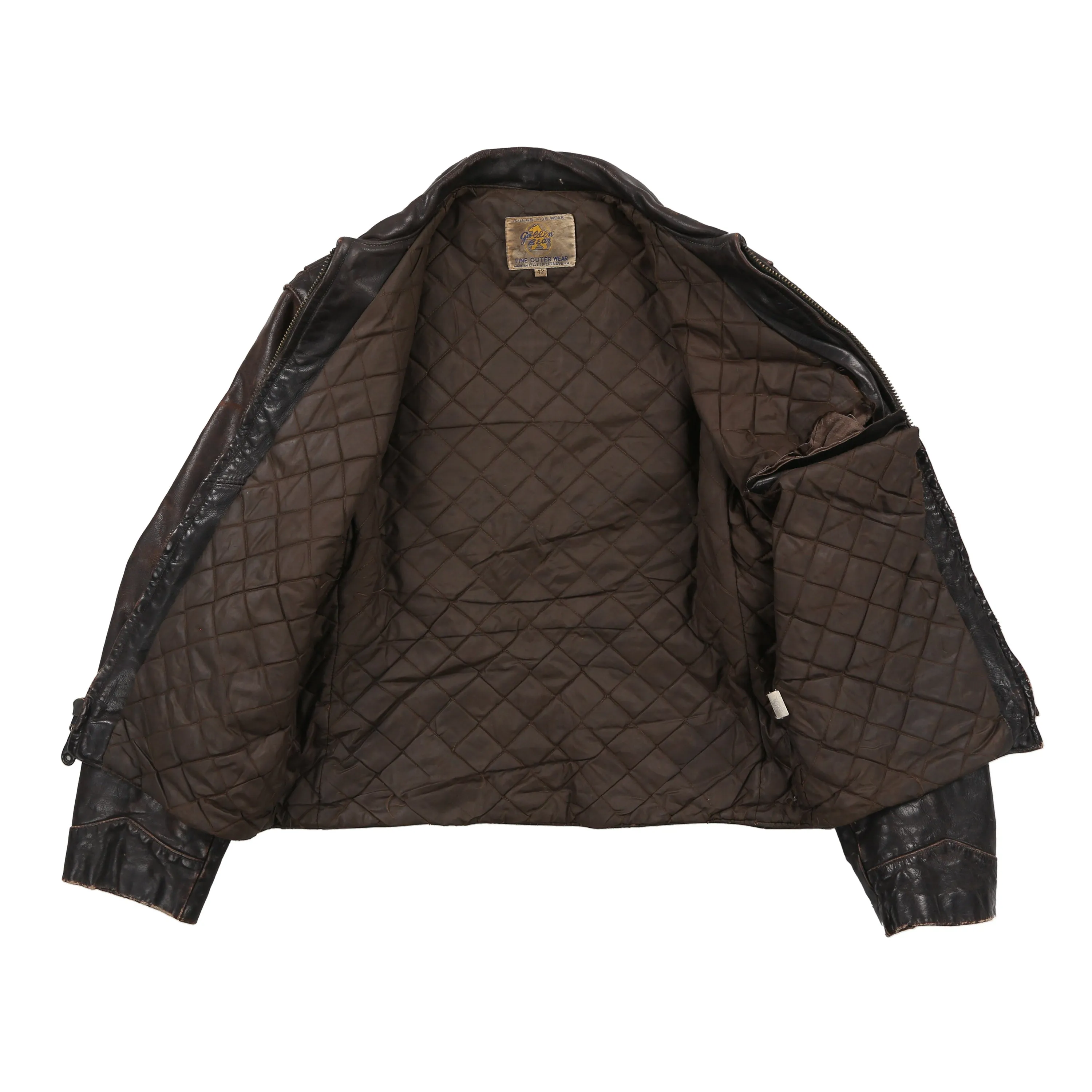 Vintage Golden Bear Leather Motorcycle Jacket