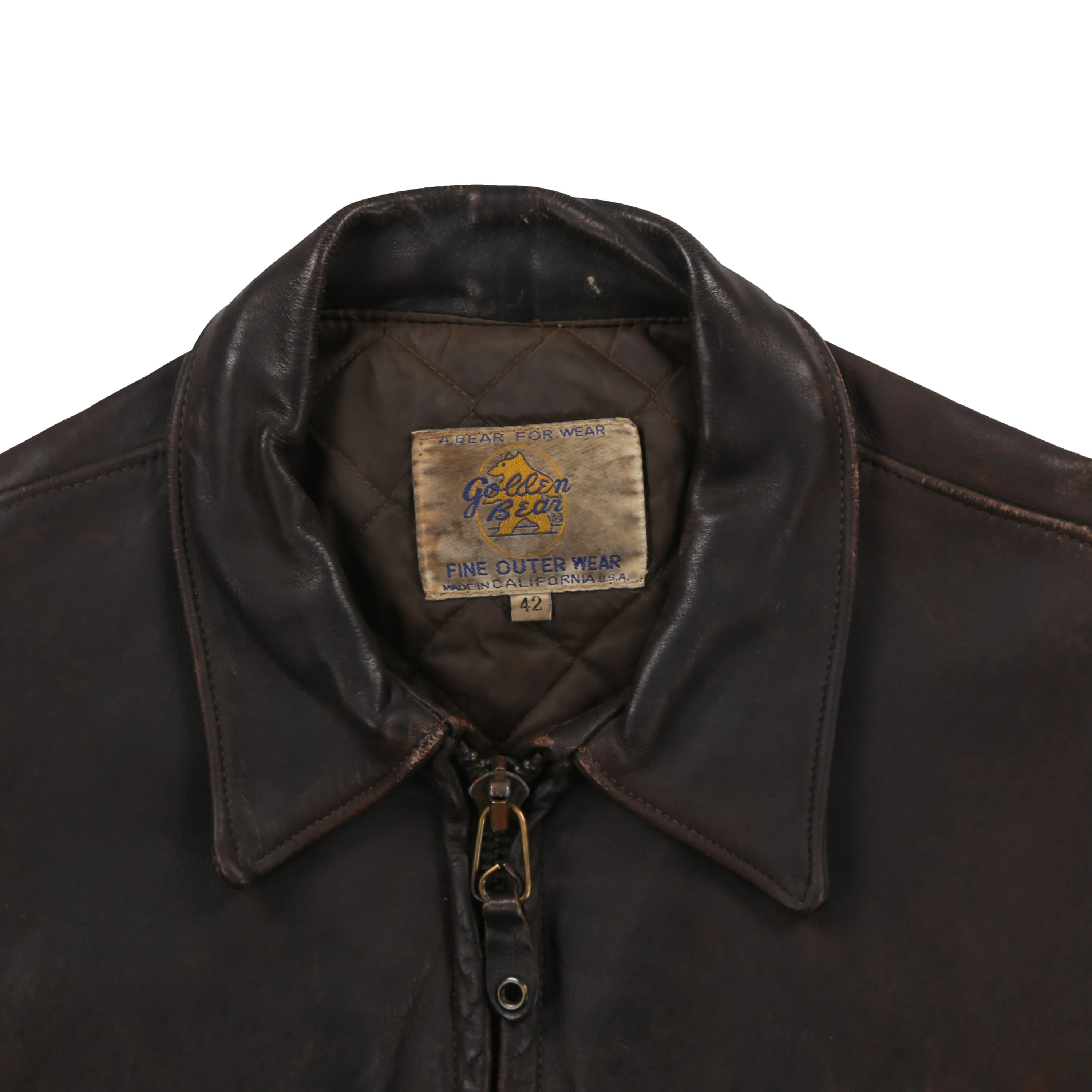 Vintage Golden Bear Leather Motorcycle Jacket