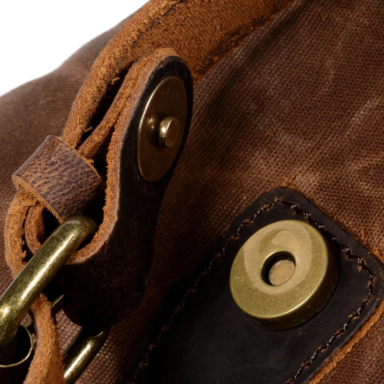 Waxed Canvas Leather Rucksack Bag